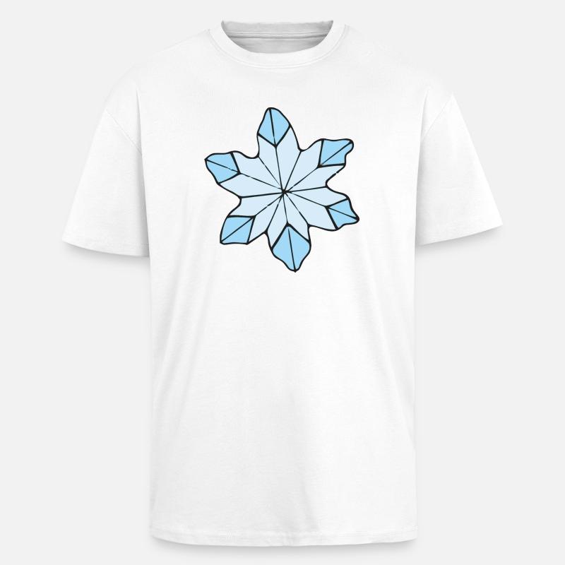 Stilvolle Blaue Eisblume design - Oversized Heavyweight Unisex T-Shirt - Weiß