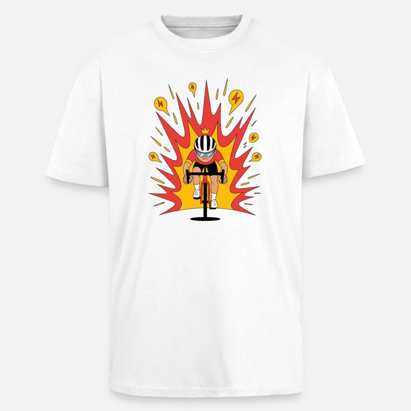 Angriffsmodus Radfahrer Krone Karikatur - Oversized Heavyweight Unisex T-Shirt - Weiß