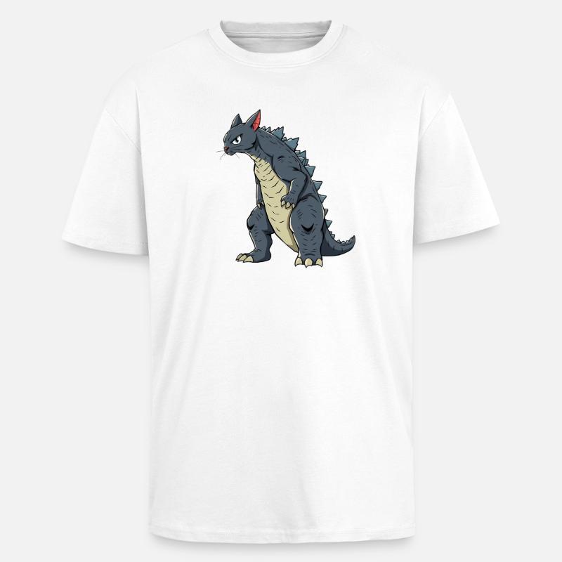 Katze als Echse - Oversized Heavyweight Unisex T-Shirt - Weiß