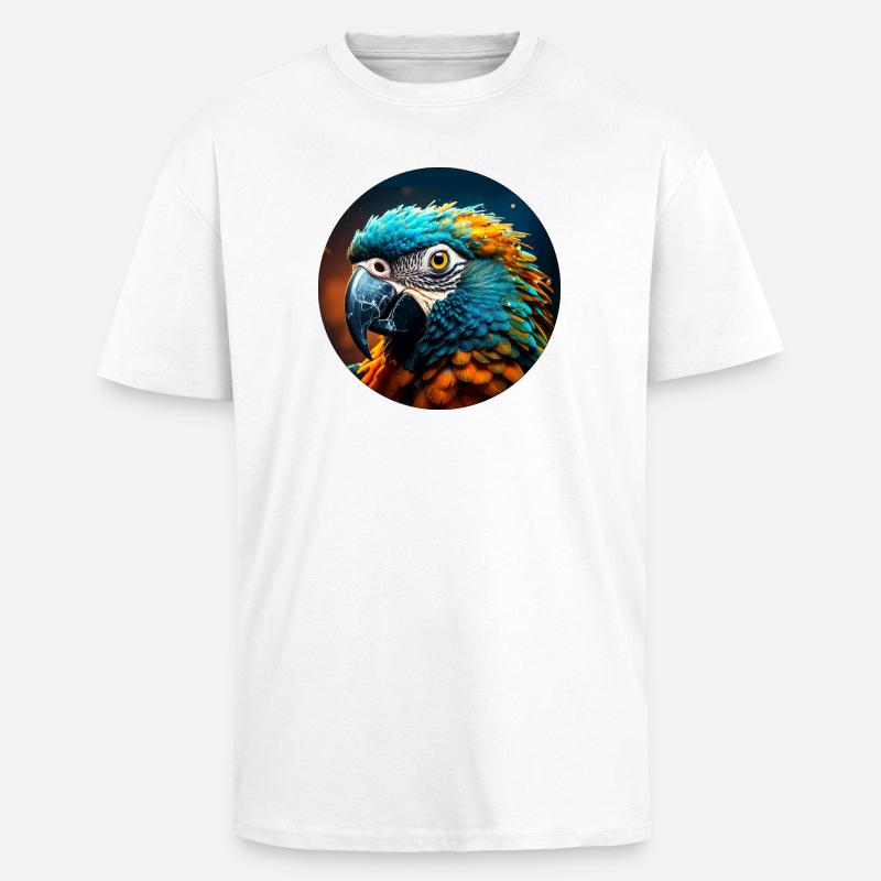papagei,bunt,pailletten,glitzer,vogel - Oversized Heavyweight Unisex T-Shirt - Weiß