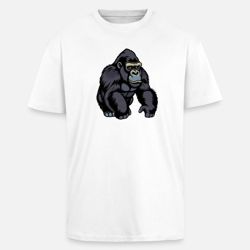 Gorilla - Oversized Heavyweight Unisex T-Shirt - Weiß