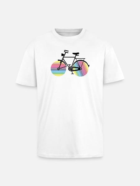 Regnbuecykel – stilfuld og farverig - Unisex oversized heavyweight t-shirt - hvid
