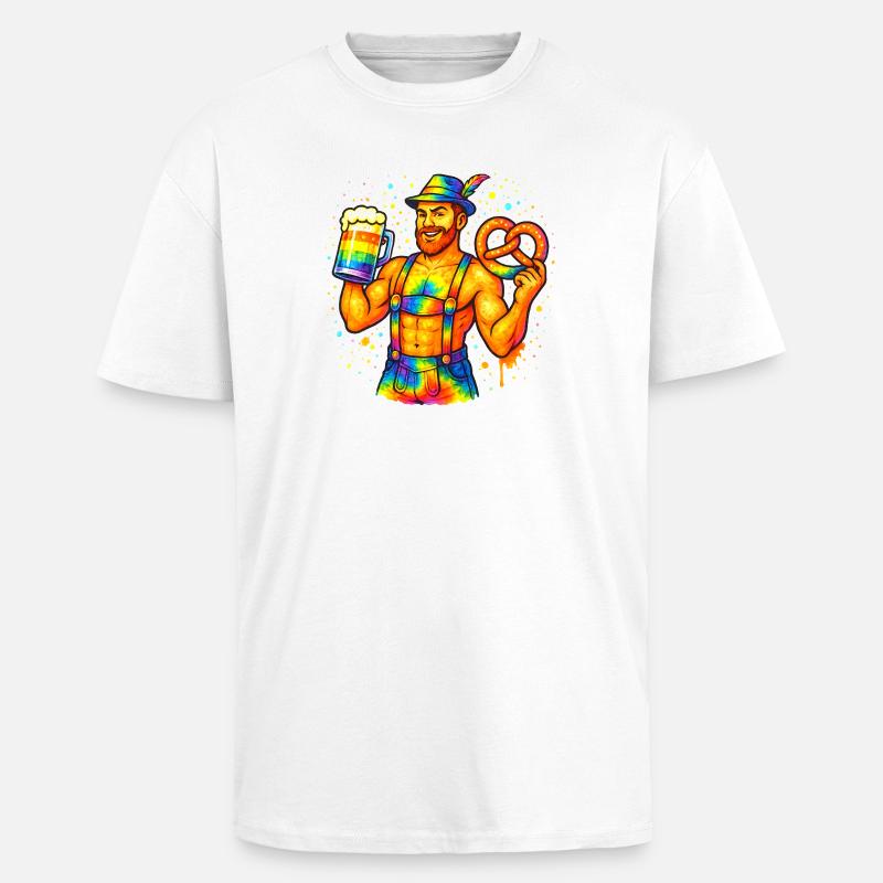 Fierté bavaroise - T-shirt unisexe oversize épais - blanc