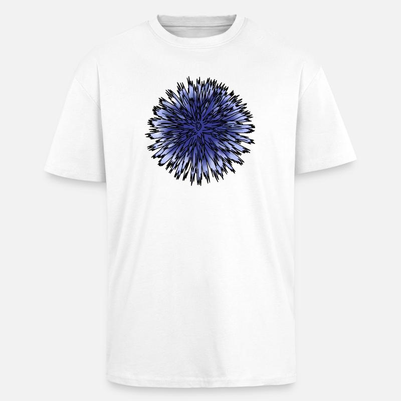Blaue Distelblume - Oversized Heavyweight Unisex T-Shirt - Weiß