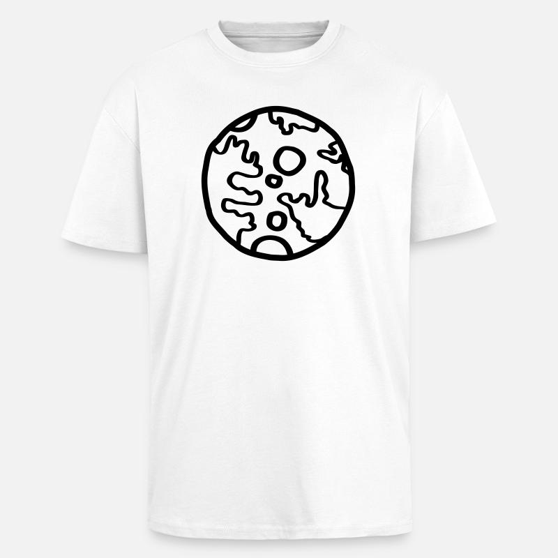 Planet Space Doodle Einfach - Oversized Heavyweight Unisex T-Shirt - Weiß
