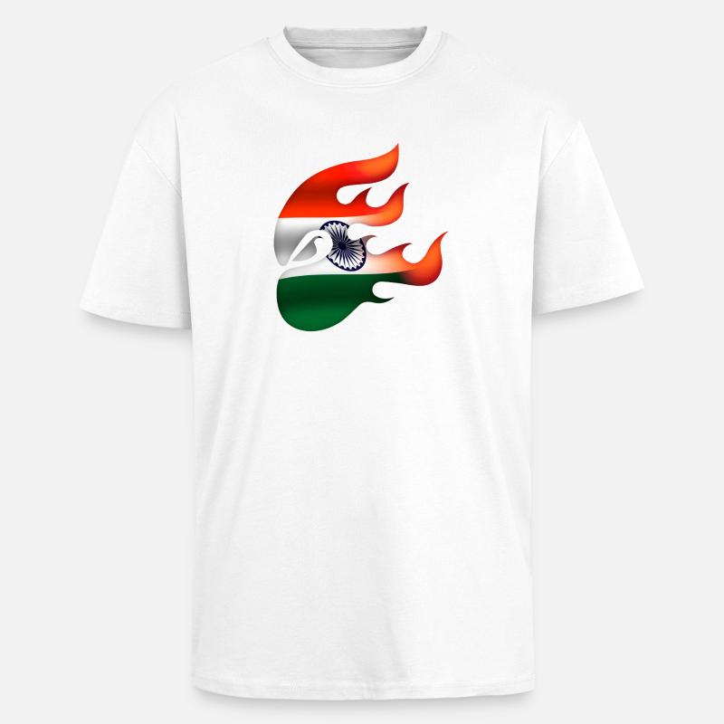 Drapeau de l’Inde - Inde - Ninja - T-shirt unisexe oversize épais - blanc