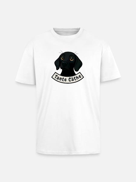 Schweißhund Tante Cäthe - Oversized Heavyweight Unisex T-Shirt - Weiß
