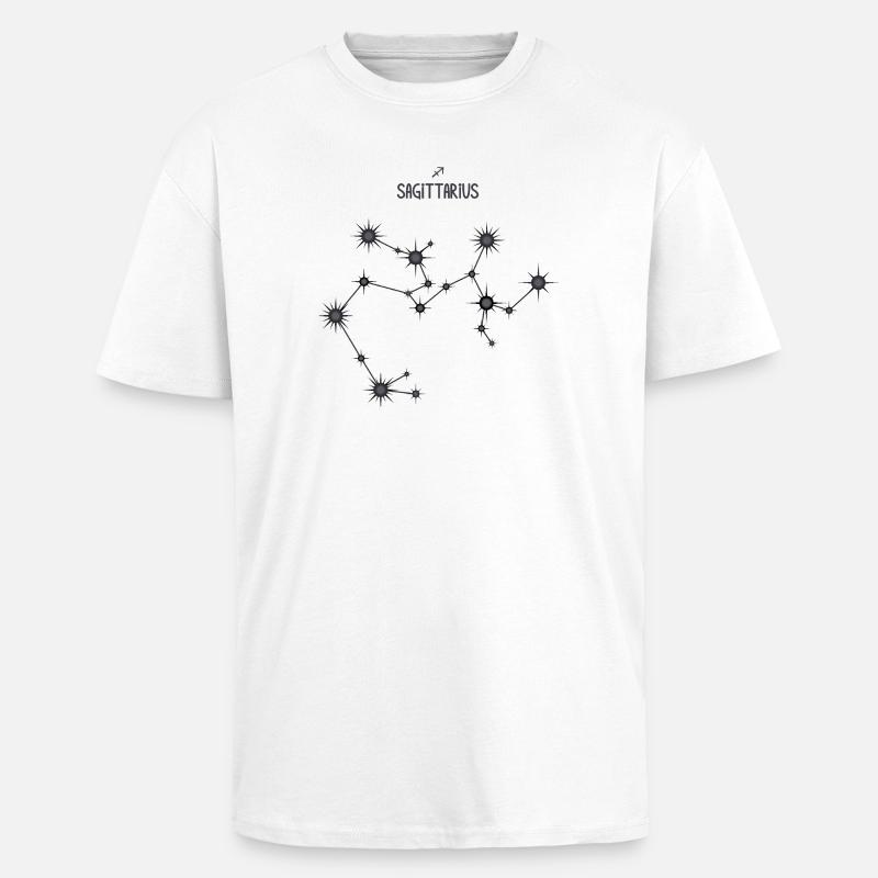 Schütze Sternzeichen Sternbild Schwarz & Grau - Oversized Heavyweight Unisex T-Shirt - Weiß