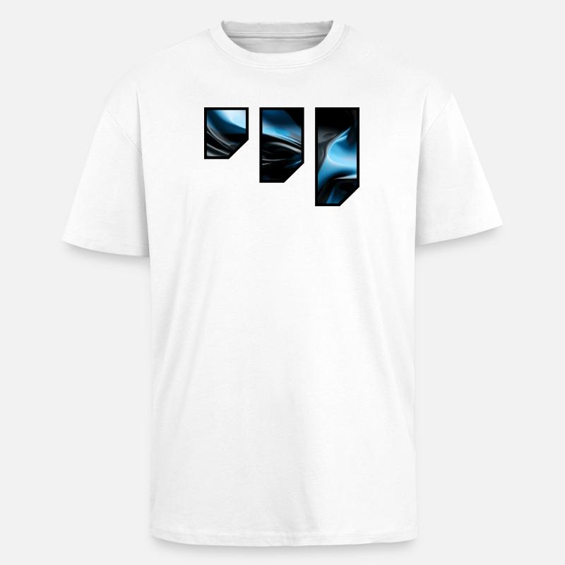 Fluid Blue Black Abstract Pattern - Unisex Oversized Heavyweight T-shirt - white