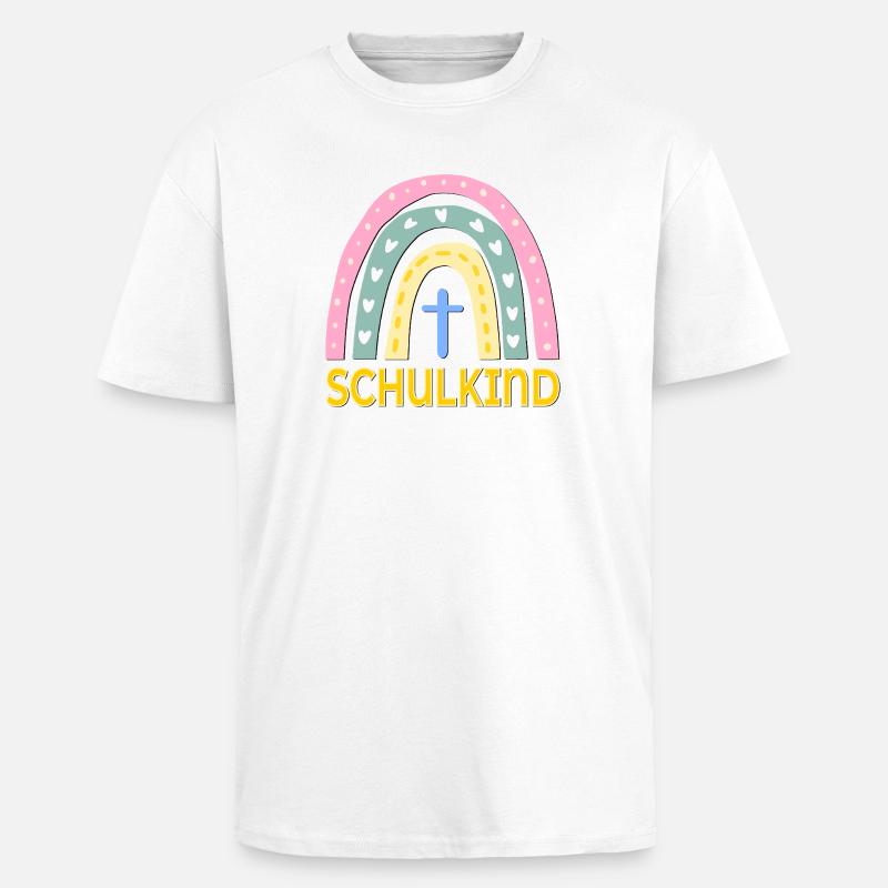 CHRISTLICHER GLAUBE SCHULKIND SCHULANFANG - Oversized Heavyweight Unisex T-Shirt - Weiß