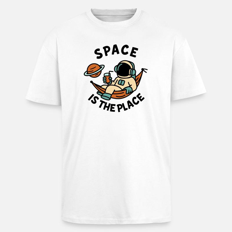 Space Explorer Astronaut Entspannendes Design - Oversized Heavyweight Unisex T-Shirt - Weiß