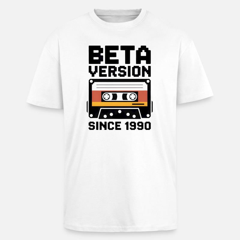 Conception d’impression de cassette rétro - T-shirt unisexe oversize épais - blanc