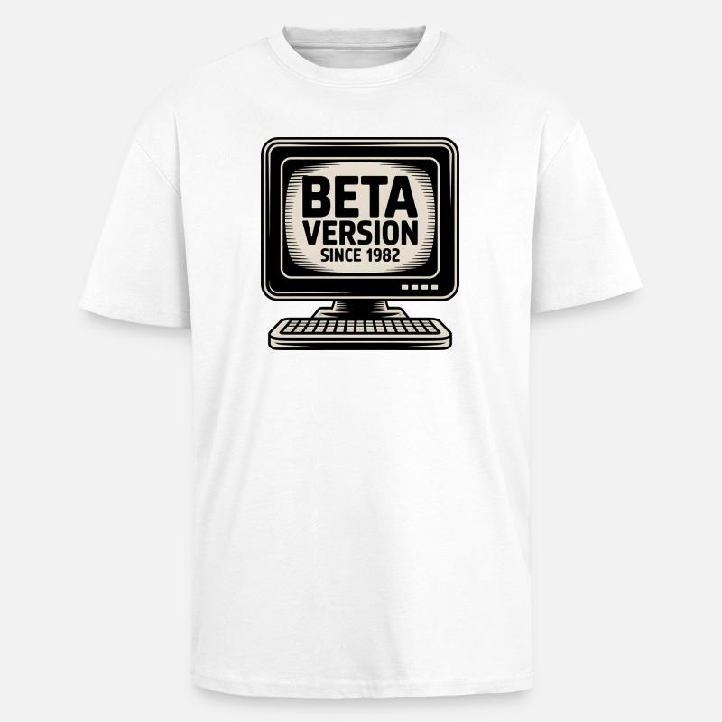 Retro Computer Beta Version Design - Oversized Heavyweight Unisex T-Shirt - Weiß