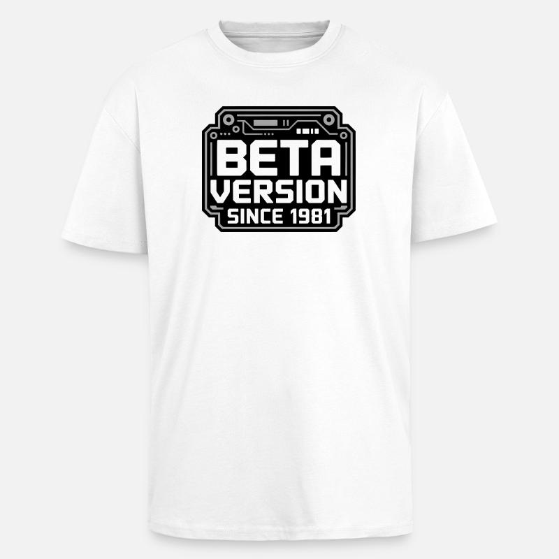 Conception de logo Retro Tech - T-shirt unisexe oversize épais - blanc