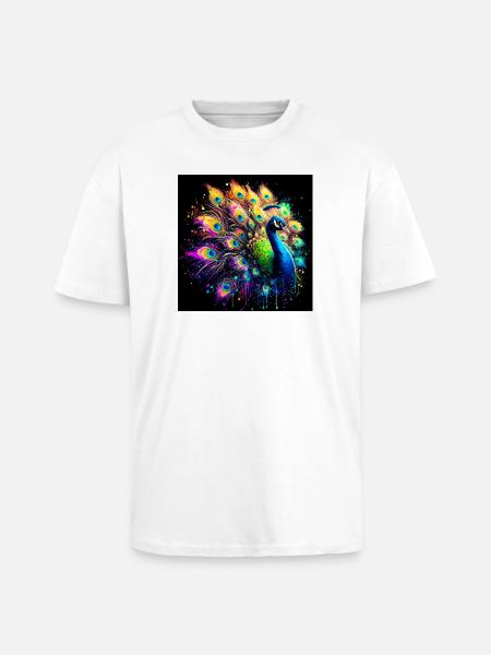 paon - T-shirt unisexe oversize épais - blanc
