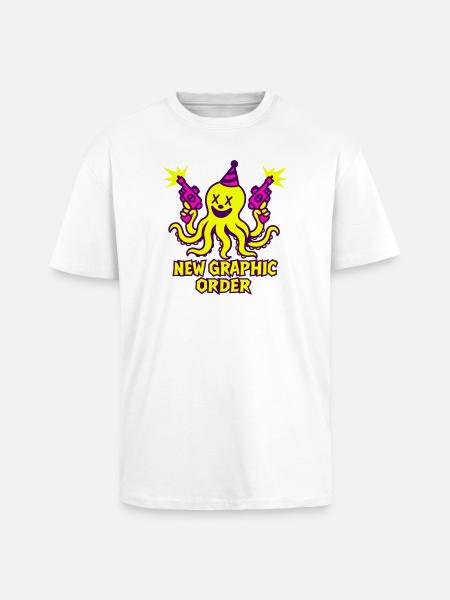 NGO Kraken Neon Pop - Unisex Oversized Heavyweight T-shirt - white