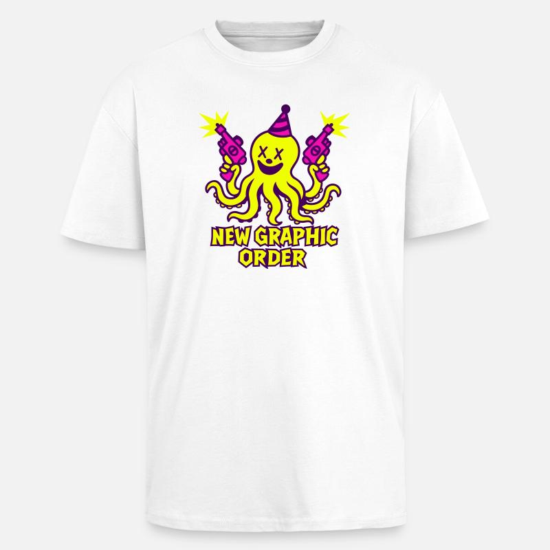 NGO Krake Neon Pop - Oversized Heavyweight Unisex T-Shirt - Weiß