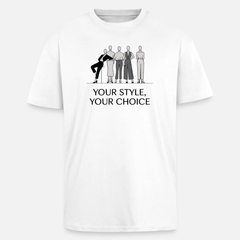 Ensemble d'illustrations de mode monochromes élégantes - T-shirt unisexe oversize épais - blanc