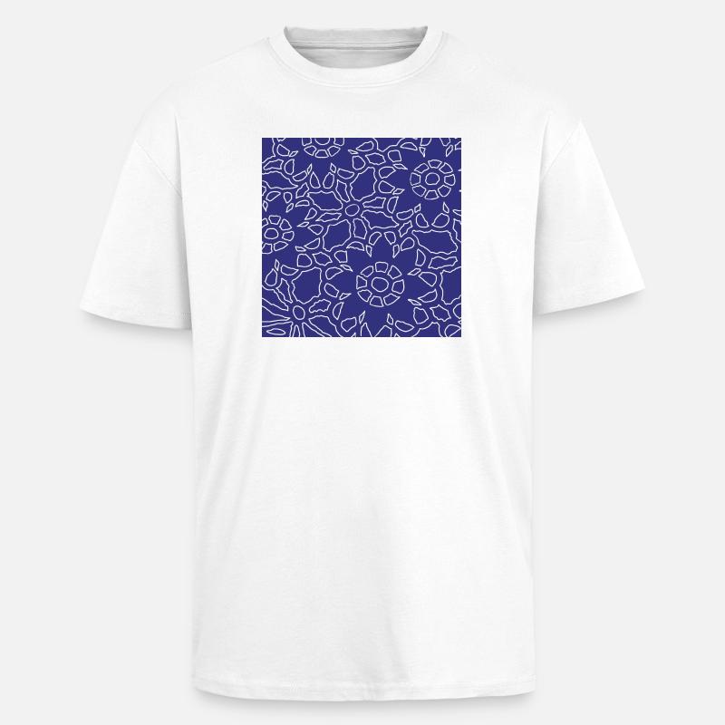 Linear Christmas geometric pattern - Unisex Oversized Heavyweight T-shirt - white