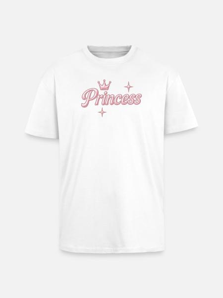 Prinzessin / Princess / Chrome Y2K Design - Unisex Oversized Heavyweight T-shirt - white