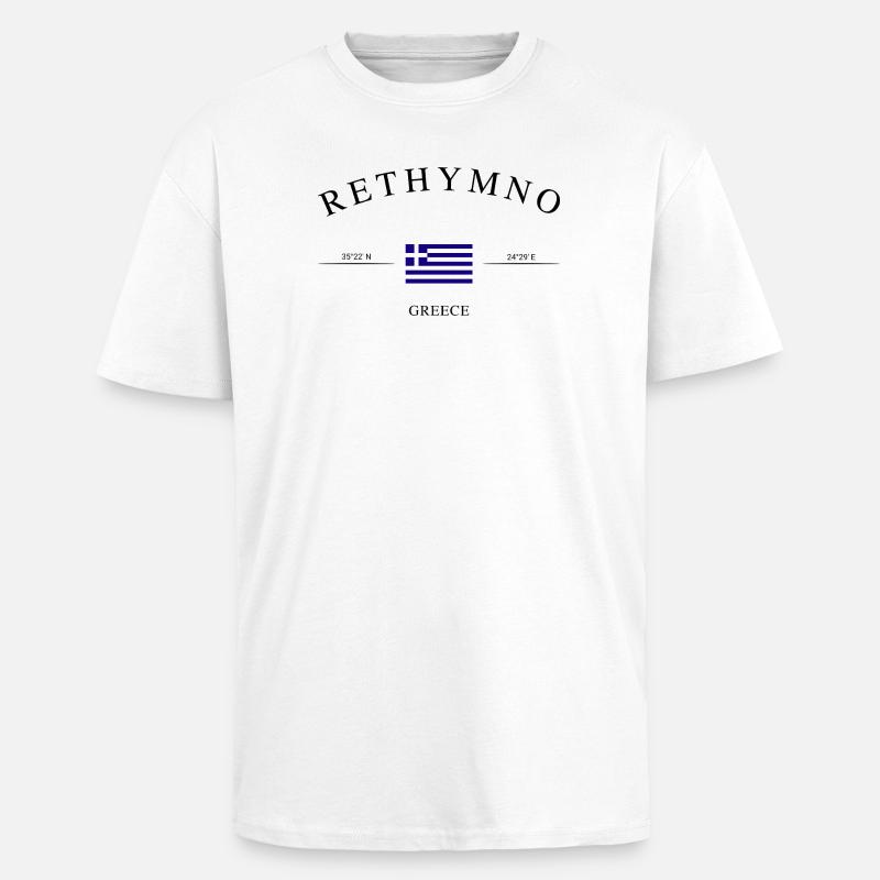 Rethymno Kreta – Urlaub Souvenir & Geschenk - Oversized Heavyweight Unisex T-Shirt - Weiß