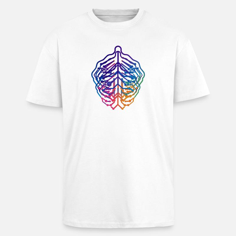 Conception de circuits neuronaux à feuilles - T-shirt unisexe oversize épais - blanc