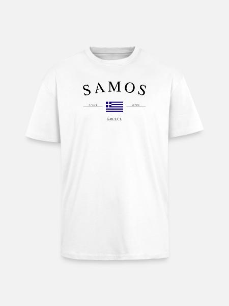 Samos Greece – Holiday Souvenir & Gift - Unisex Oversized Heavyweight T-shirt - white