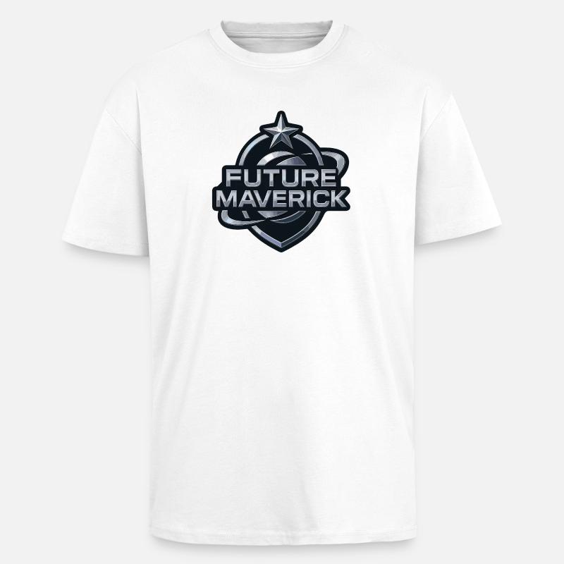 Future Maverick – Chrome Emblem - Oversized Heavyweight Unisex T-Shirt - Weiß