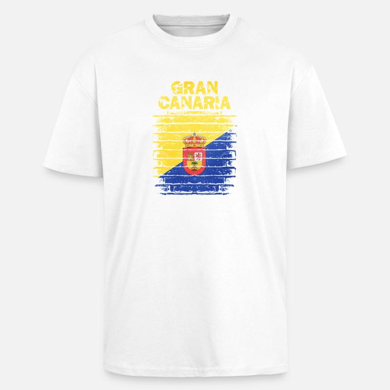 Drapeau Guanche au look rustique - T-shirt unisexe oversize épais - blanc