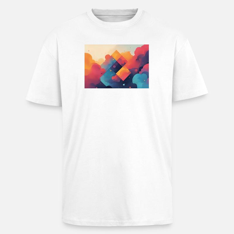 Abstrakte Formen von farbigen Wolken - Oversized Heavyweight Unisex T-Shirt - Weiß