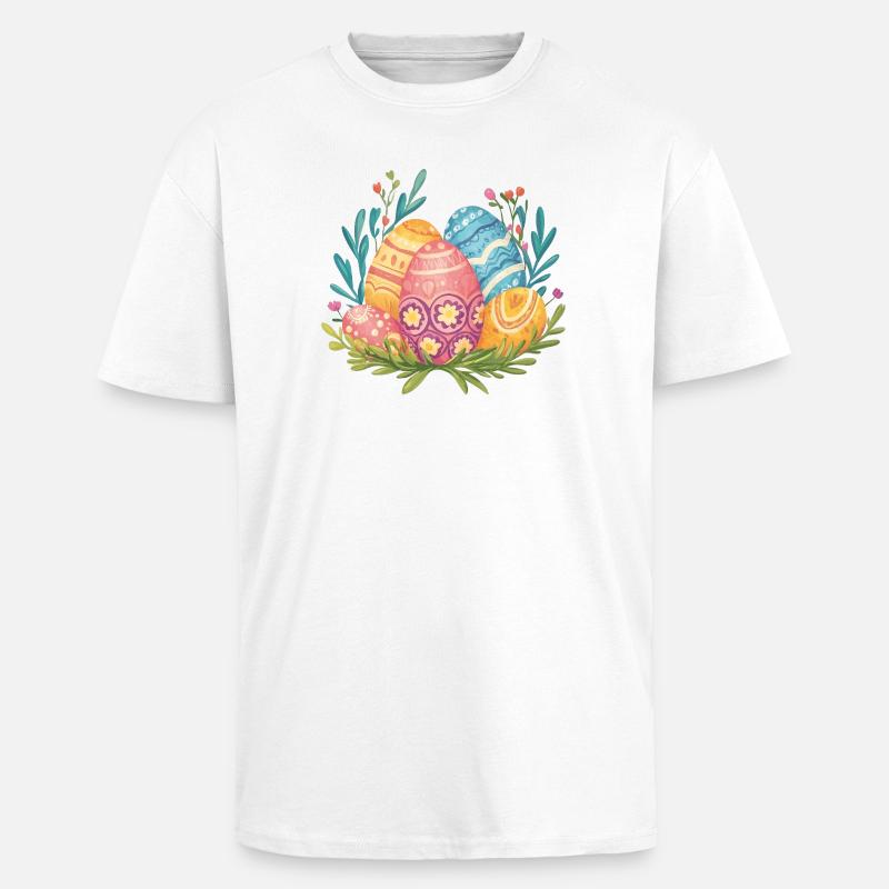 Påskeæg - Unisex oversized heavyweight t-shirt - hvid