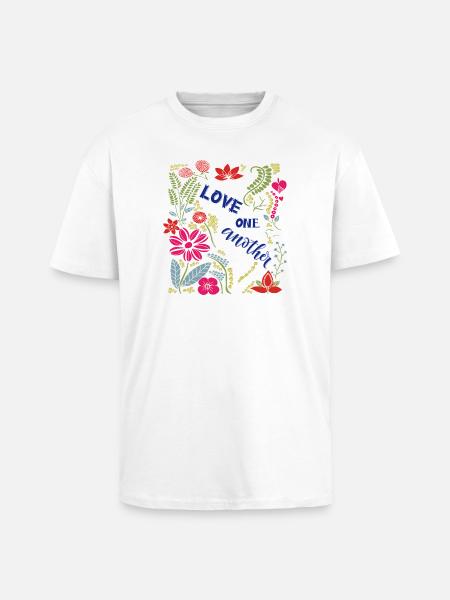 Love One Another - Unisex Oversized Heavyweight T-shirt - white
