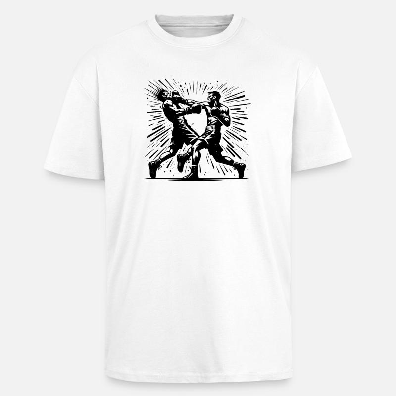 Retro Boxkampf Action Der entscheidende Punch - Oversized Heavyweight Unisex T-Shirt - Weiß