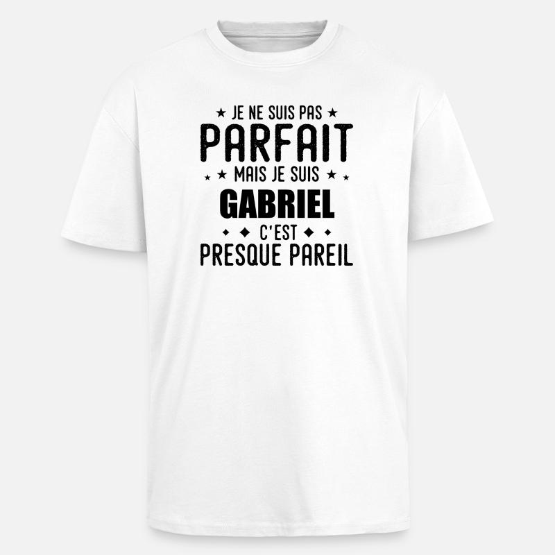 Gabriel: authentisch, unvollkommen, oberflächlich, perfekt - Oversized Heavyweight Unisex T-Shirt - Weiß