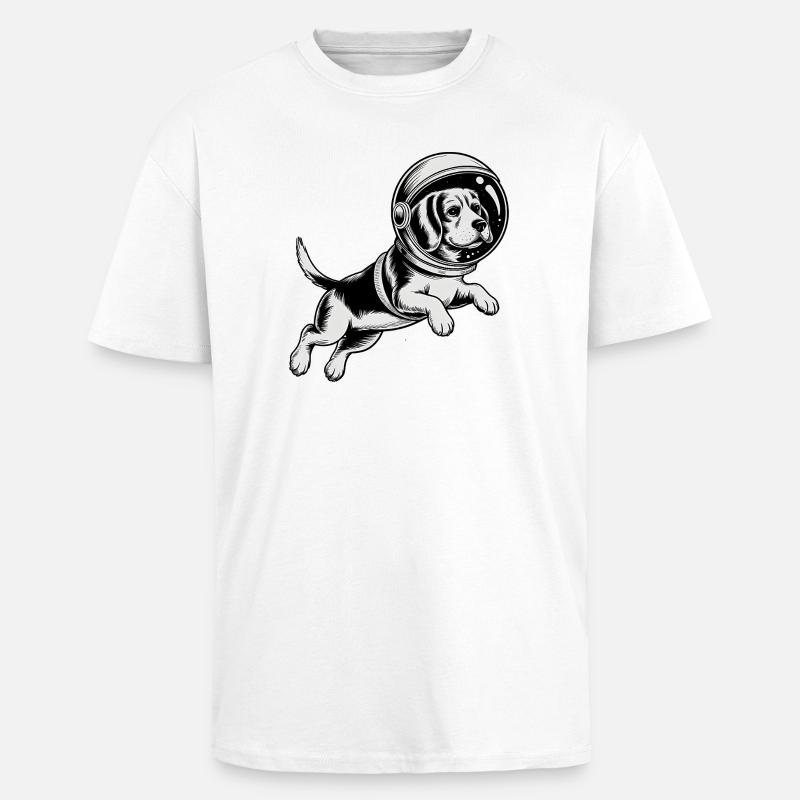 Beagle dans l'espace - Logo d'Astonomy - T-shirt unisexe oversize épais - blanc