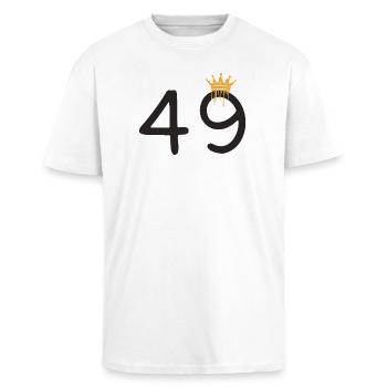 49 - T-shirt unisexe oversize épais - blanc - Devant - Alina (178cm) & Michal (187cm)
