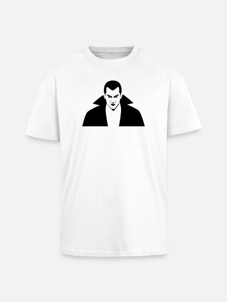 Vampire Illustration - Unisex Oversized Heavyweight T-shirt - white