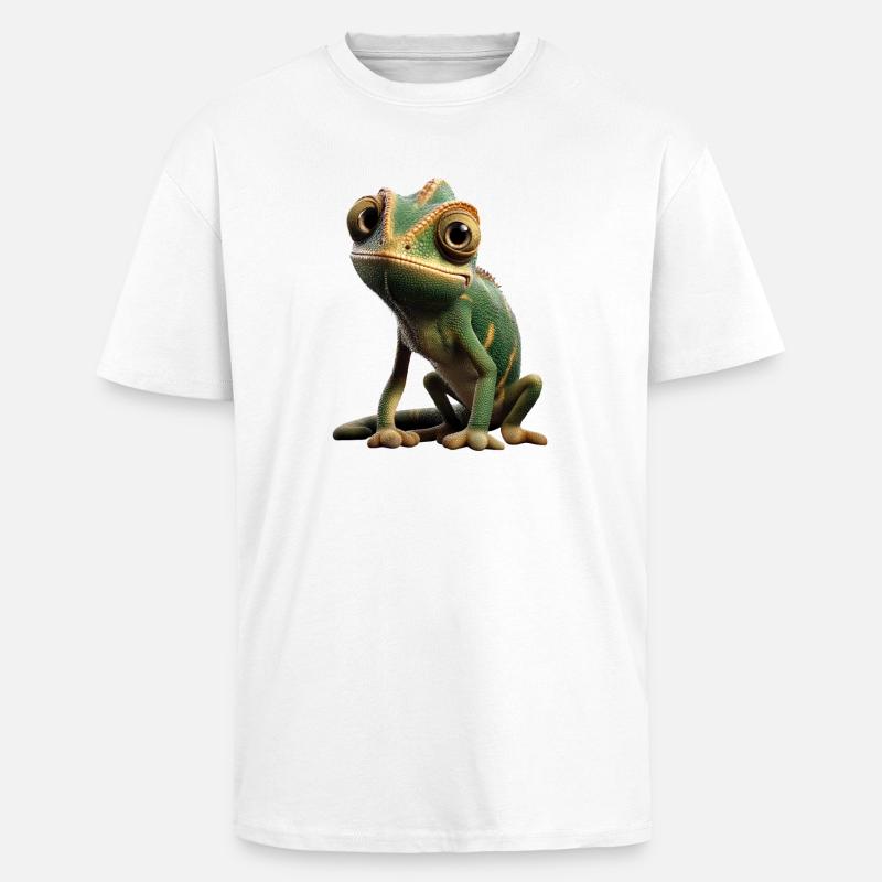 Chameleon Lizard Reptile Chameleon Iguana Lizard - Unisex Oversized Heavyweight T-shirt - white