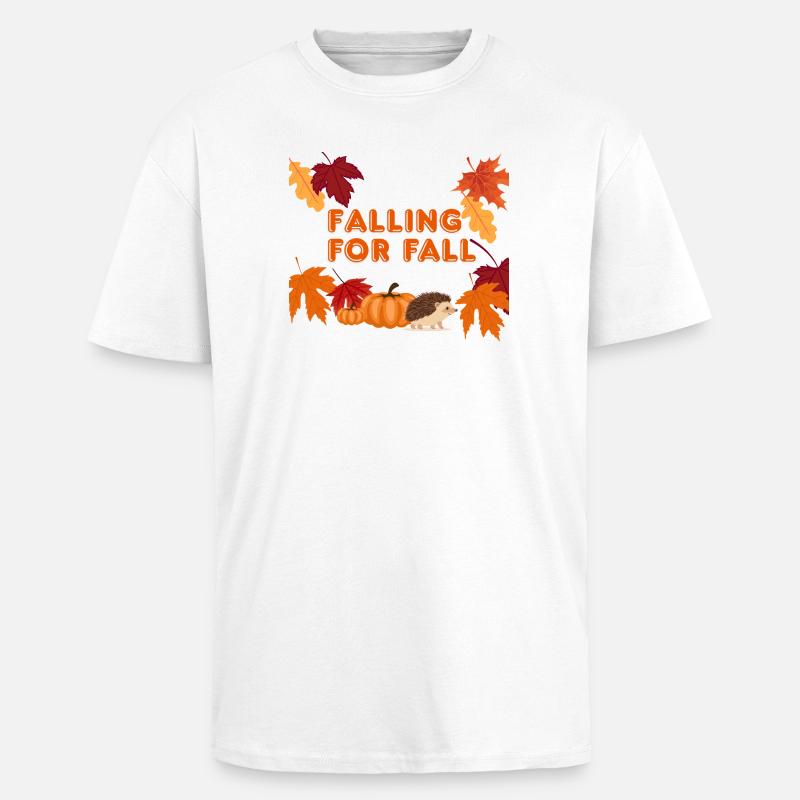 Falling Fall - Oversized Heavyweight Unisex T-Shirt - Weiß