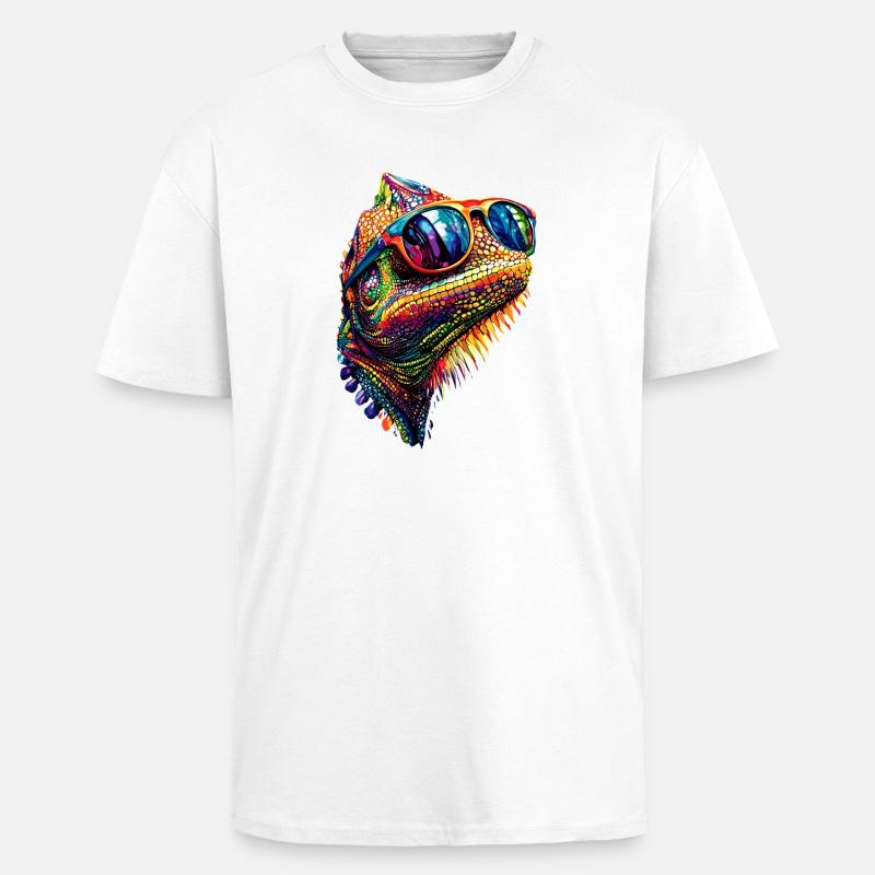 Chamäleon Echse Reptil Chameleon Leguan Eidechse - Oversized Heavyweight Unisex T-Shirt - Weiß