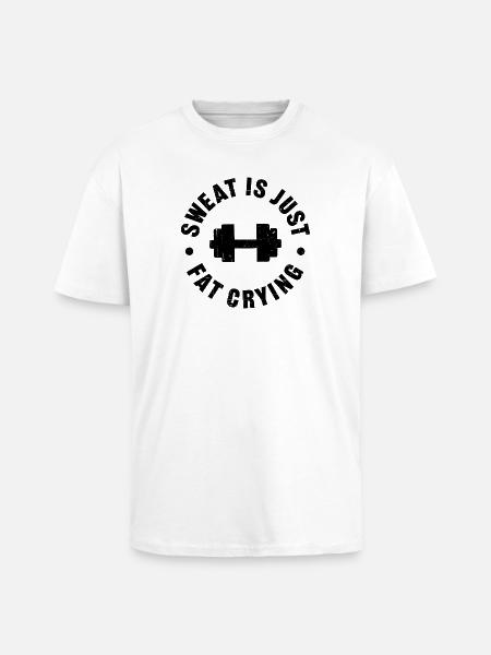 Sweat is just fat crying - Unisex Oversized Heavyweight T-shirt - white