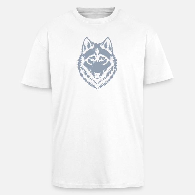 Conception de l’emblème du loup majestueux - T-shirt unisexe oversize épais - blanc