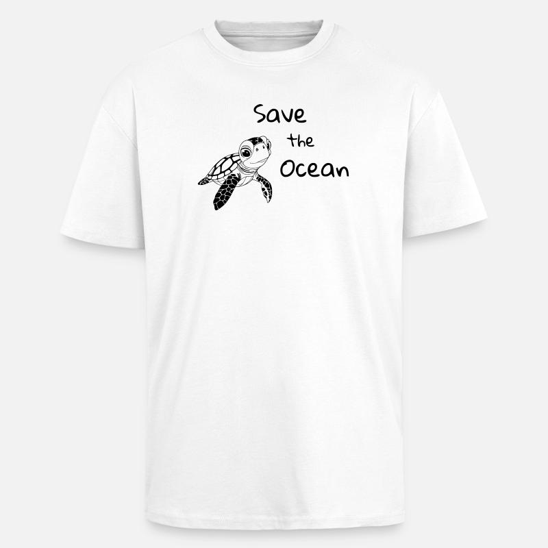 Reed Toad - Save the Ocean - Unisex Oversized Heavyweight T-shirt - white