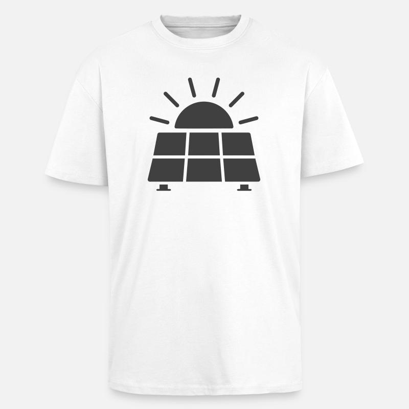 Solar Panel Energy Line Icon - Unisex Oversized Heavyweight T-shirt - white