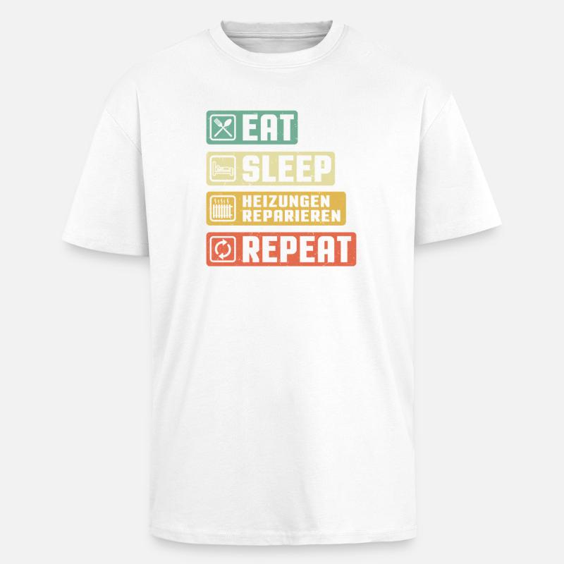 Heating Engineer Heating Construction Plumber Plumber - Unisex Oversized Heavyweight T-shirt - white