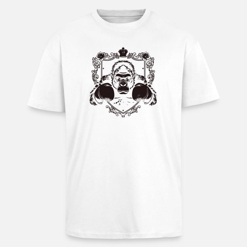  Gorilla mit Kampfpose - Oversized Heavyweight Unisex T-Shirt - Weiß