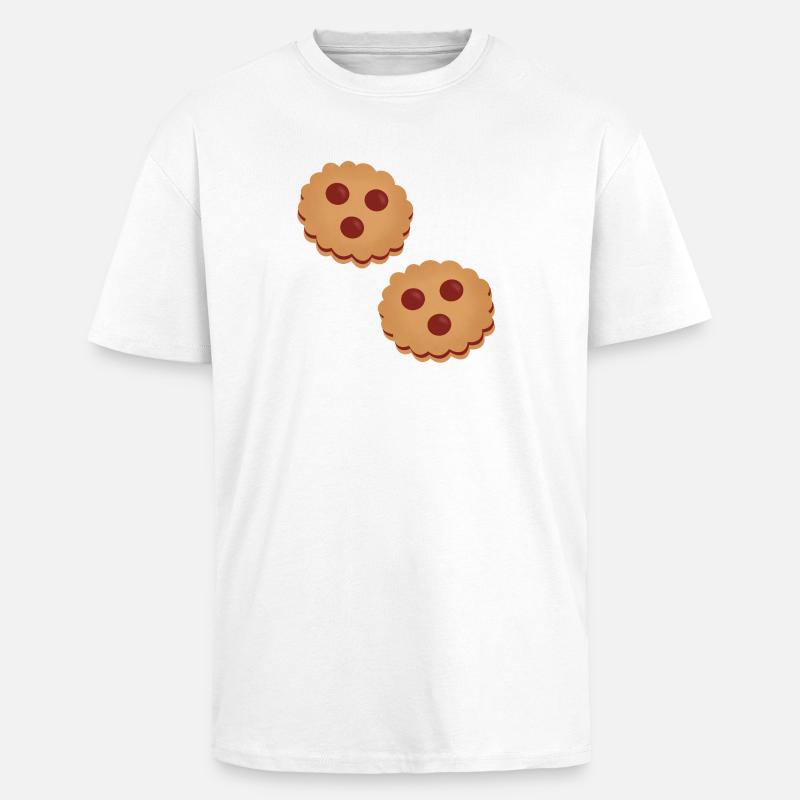 Mit Spitzbuben gefüllte Kekse - Oversized Heavyweight Unisex T-Shirt - Weiß