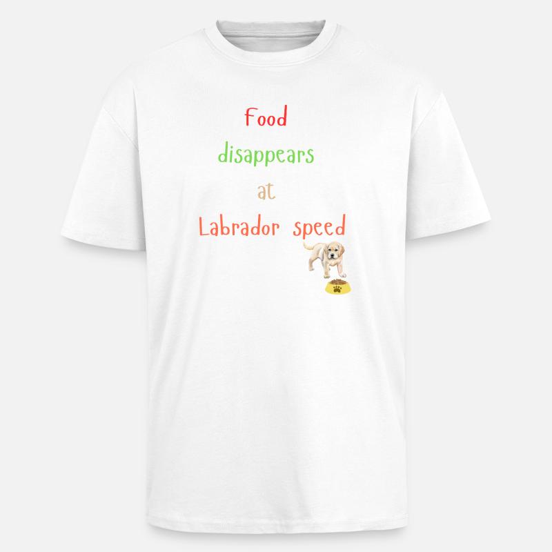 Labrador Essen Verschwinden Verspieltes Design - Oversized Heavyweight Unisex T-Shirt - Weiß
