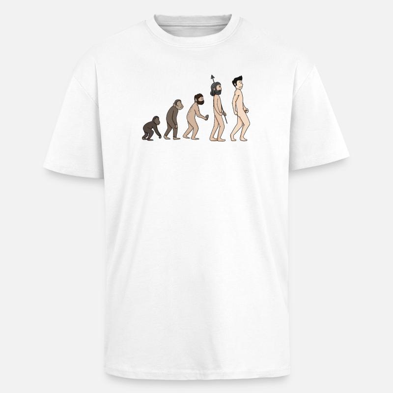 Human Development - Evolution Illustration - Unisex Oversized Heavyweight T-shirt - white