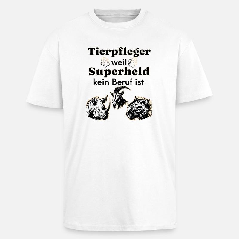 Tierpfleger weil Superheld kein Beruf ist - Oversized Heavyweight Unisex T-Shirt - Weiß